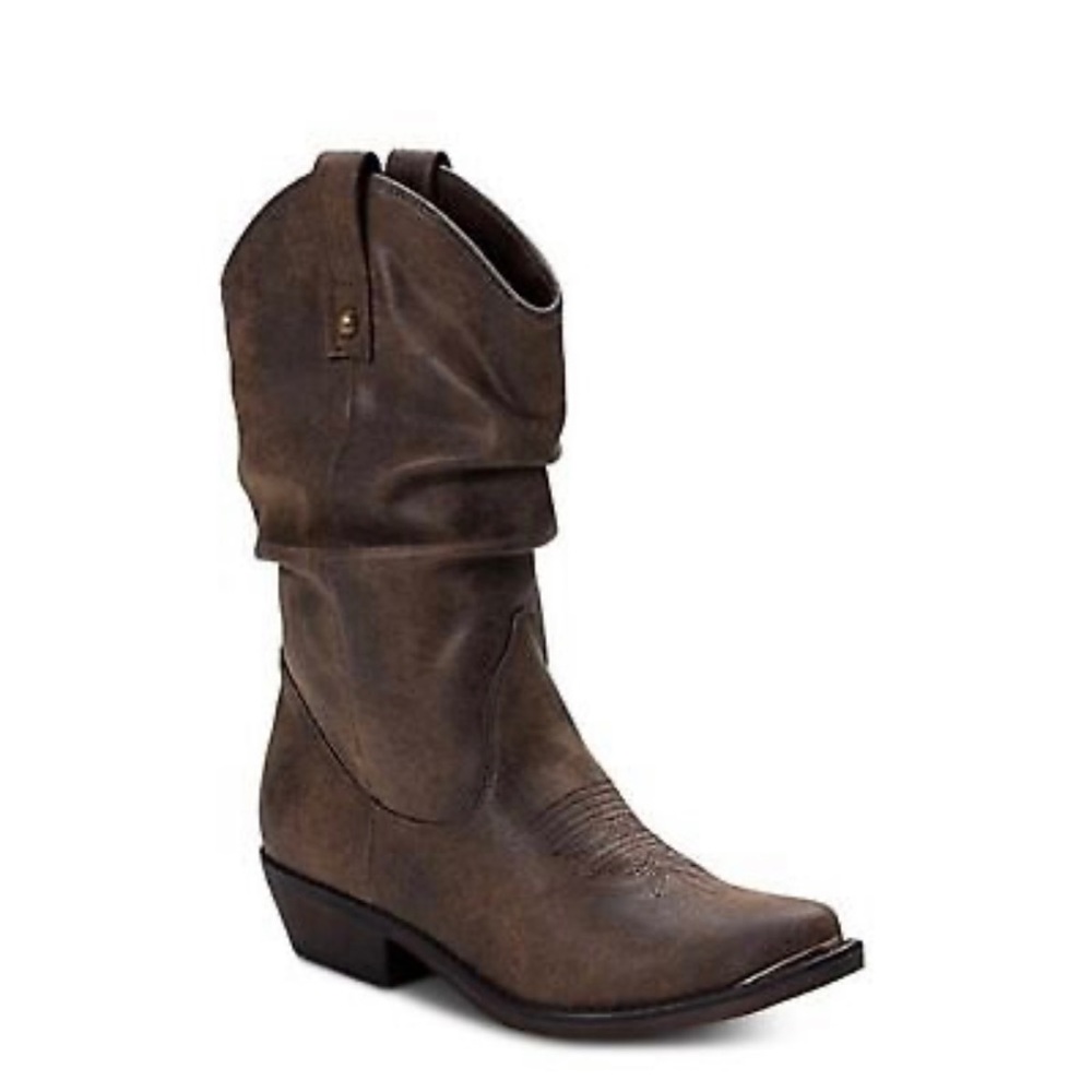 American Rag Women's Kallie Mid Calf Western Boots Chocolate.